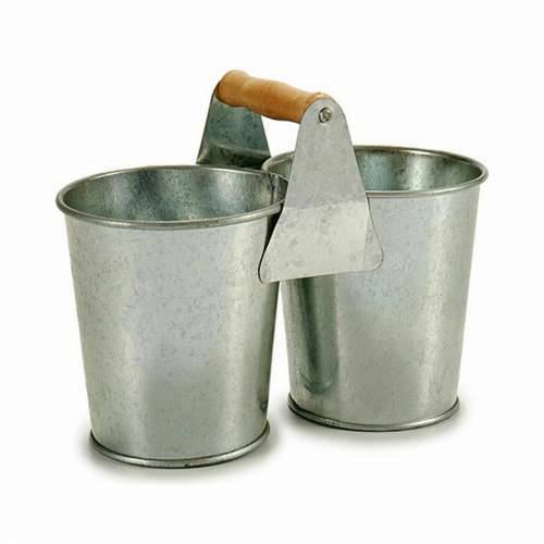 Tegla za biljke Ibergarden D60088-B Smeđa Srebrna Drvo Zinc Dvostruki 20 x 15 x 10,2 cm (24 kom.) Cijena
