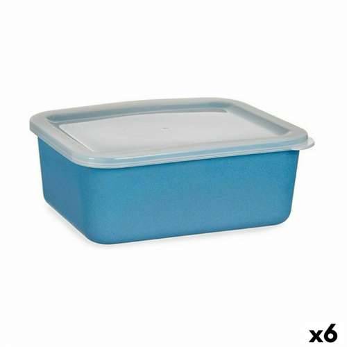 Kutija za Pospremanje s Poklopcem Tamno plava 14,5 x 7 x 19,5 cm (6 kom.) Cijena