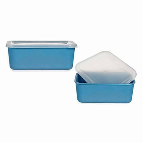 Kutija za Pospremanje s Poklopcem Tamno plava 14,5 x 7 x 19,5 cm (6 kom.) Cijena