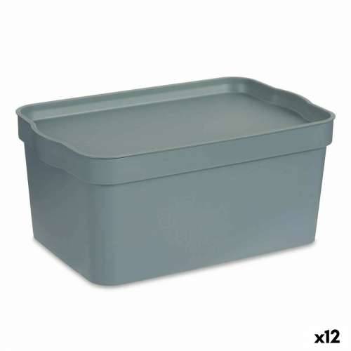 Kutija za Pospremanje s Poklopcem Kipit TP594-2 Siva Plastika 7,5 L 21 x 14,2 x 32 cm (12 kom.) Cijena