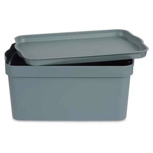 Kutija za Pospremanje s Poklopcem Kipit TP594-2 Siva Plastika 7,5 L 21 x 14,2 x 32 cm (12 kom.) Cijena