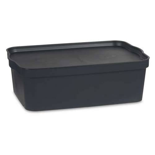 Kutija za Pospremanje s Poklopcem Kipit TP595-1 Antracitna Plastika 14 L 29,5 x 14,3 x 45 cm (12 kom.) Cijena