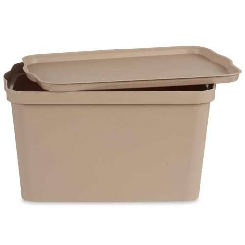 Kutija za Pospremanje s Poklopcem Kipit TP596-3 Bež Plastika 24 L 29,3 x 24,5 x 45 cm (6 kom.) Cijena