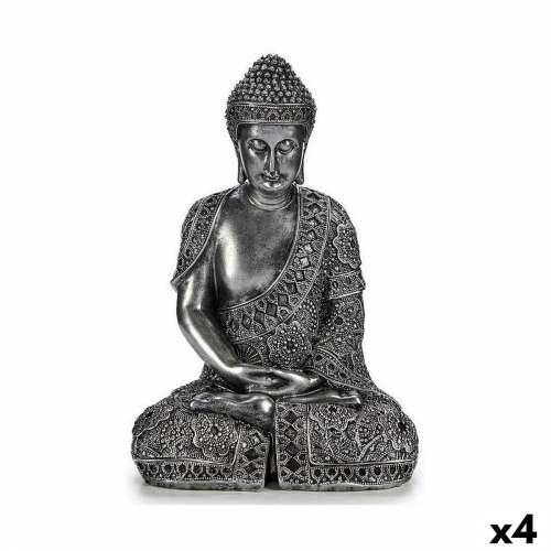 Ukrasna figura Buda Sjedeći Srebrna 17 x 32,5 x 22 cm (4 kom.) Cijena