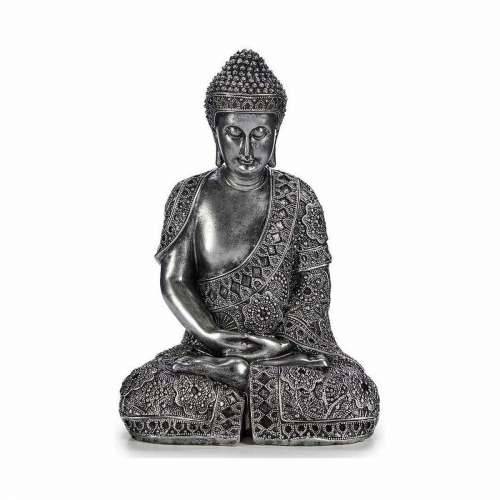 Ukrasna figura Buda Sjedeći Srebrna 17 x 32,5 x 22 cm (4 kom.) Cijena