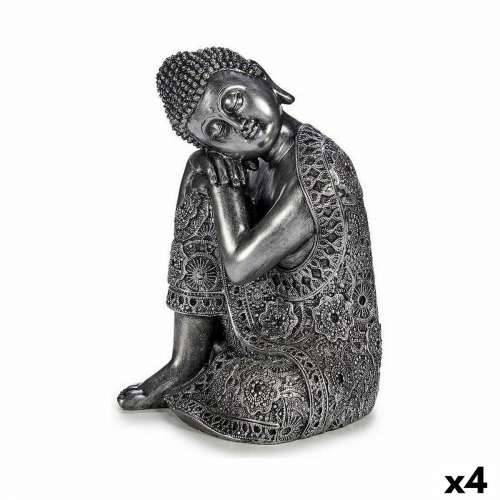 Ukrasna figura Buda Sjedeći Srebrna 20 x 30 x 20 cm (4 kom.) Cijena