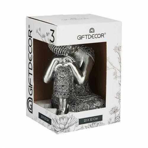 Ukrasna figura Buda Sjedeći Srebrna 20 x 30 x 20 cm (4 kom.) Cijena