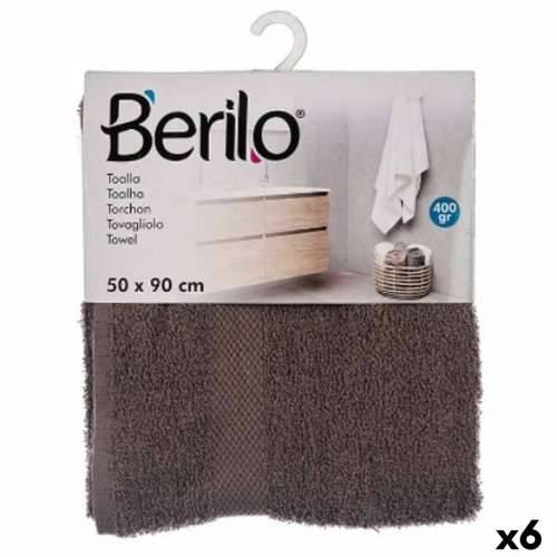 Ručnik za kupanje Berilo 89669 Siva 80 % pamuk 20 % Poliester 50 x 90 cm 50 x 0,5 x 90 cm (6 kom.) Cijena