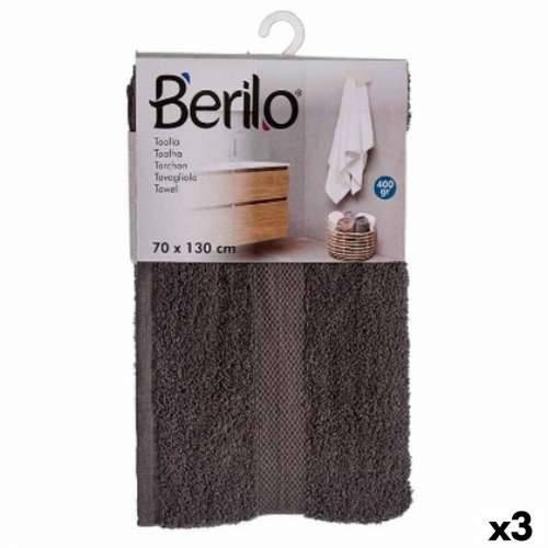 Ručnik za kupanje Berilo 89670 Siva 80 % pamuk 20 % Poliester 70 x 130 cm (3 kom.) Cijena