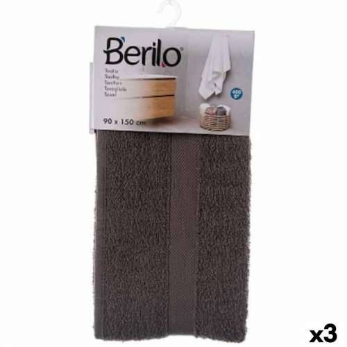 Ručnik za kupanje Berilo 89671 Siva 80 % pamuk 20 % Poliester 90 x 150 cm 90 x 0,5 x 150 cm (3 kom.) Cijena