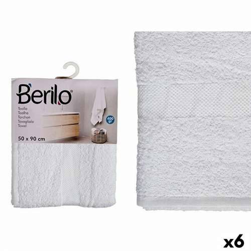 Ručnik za kupanje Berilo 89677 Bijela 80 % pamuk 20 % Poliester 50 x 90 cm (6 kom.) Cijena