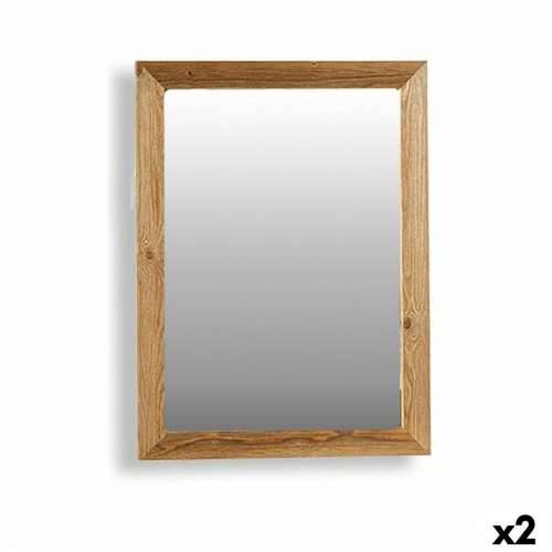 Zidno ogledalo Canada Smeđa 60 x 80 x 2 cm Pravokutno (2 kom.) Cijena