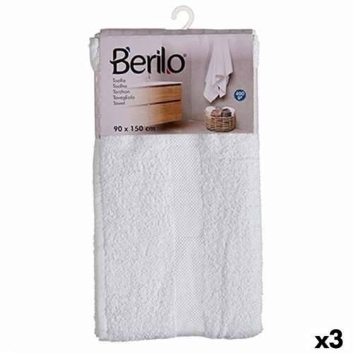Ručnik za kupanje Berilo 89679 Bijela 80 % pamuk 20 % Poliester 90 x 150 cm 90 x 0,5 x 150 cm (3 kom.) Cijena