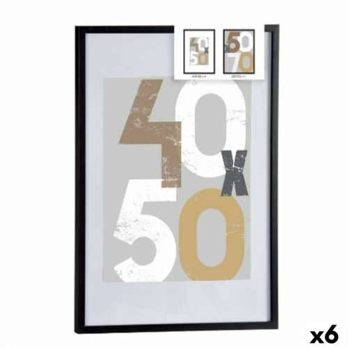 Ramă foto de Perete Crna Plastika Drvo MDF 52,5 x 2,5 x 72,5 cm (6 kom.) Cijena