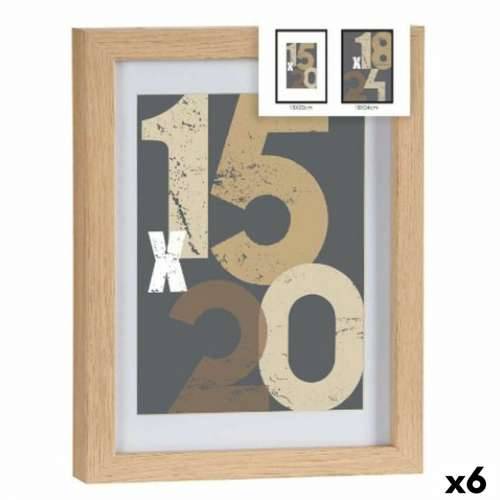Ramă foto de Perete Prirodno Staklo Drvo MDF 20,5 x 2,5 x 26,5 cm (6 kom.) Cijena