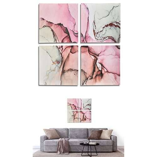 Set od Keturios slike Platno Roza Mramor 35 x 7 x 35 cm (6 kom.) Cijena