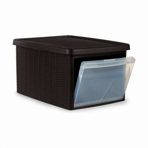 Kutija za Pospremanje s Poklopcem Stefanplast Elegance Sānu Smeđa Plastika 29 x 21 x 39 cm (5 kom.) Cijena