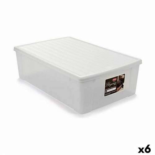 Kutija za Pospremanje s Poklopcem Stefanplast Elegance Bijela Plastika 38,5 x 17 x 59,5 cm (6 kom.) Cijena