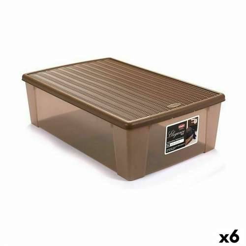 Kutija za Pospremanje s Poklopcem Stefanplast Elegance Bež Plastika 38,5 x 17 x 59,5 cm (6 kom.) Cijena