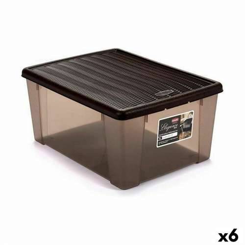 Kutija za Pospremanje s Poklopcem Stefanplast Elegance Smeđa Plastika 15 L 29 x 17 x 39 cm (6 kom.) Cijena