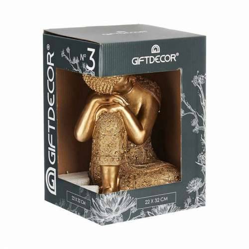 Ukrasna figura Buda Sjedeći zlatan 20 x 30 x 20 cm (4 kom.) Cijena