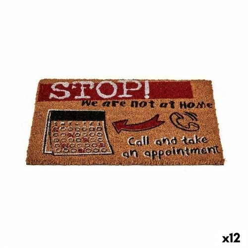 Prostirač Stop Crna Crvena Prirodno Kokosova vlakna 40 x 1,5 x 60 cm (12 kom.) Cijena