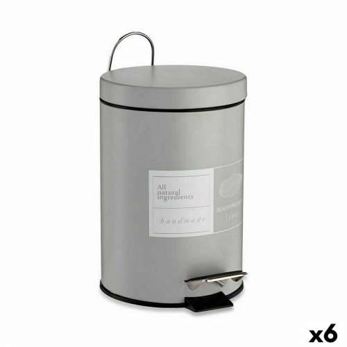 Koš za Papir na Pedalu Berilo Beauty Products Bijela Siva Čelik Plastika 3 L (6 kom.) Cijena