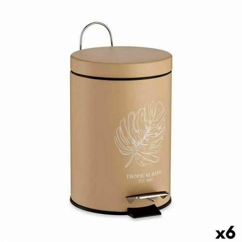 Koš za Papir na Pedalu Berilo Tropical Bath Bijela Bež Čelik Plastika 3 L (6 kom.) Cijena