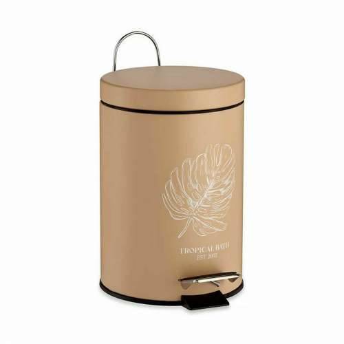 Koš za Papir na Pedalu Berilo Tropical Bath Bijela Bež Čelik Plastika 3 L (6 kom.) Cijena