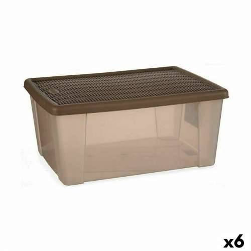 Kutija za Pospremanje s Poklopcem Stefanplast Elegance Smeđa Plastika 29 x 17 x 39 cm (6 kom.) Cijena