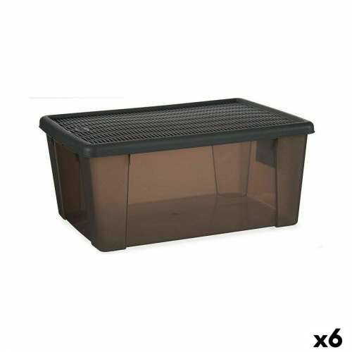 Kutija za Pospremanje s Poklopcem Stefanplast Elegance Siva Plastika 15 L 29 x 17 x 39 cm (6 kom.) Cijena