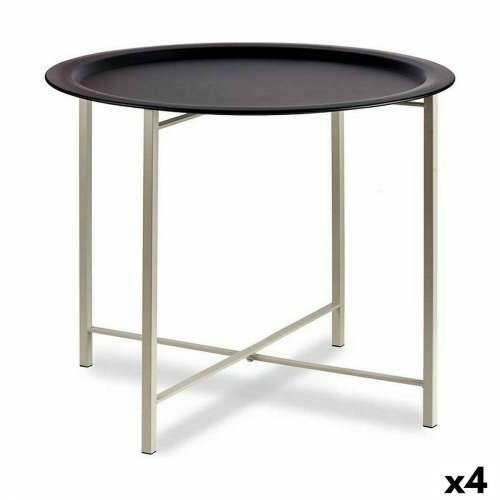 Pomoćni stolić Bijela Crna Metal 62 x 48,5 x 62 cm (4 kom.) Cijena