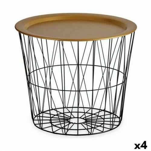 Pomoćni stolić Crna zlatan Metal 52 x 40 x 52 cm (4 kom.) Cijena