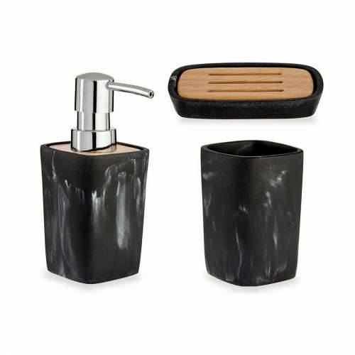 Set za Kupaonicu Berilo B5646-S3 Crna Bambus Plastika (8 kom.) Cijena