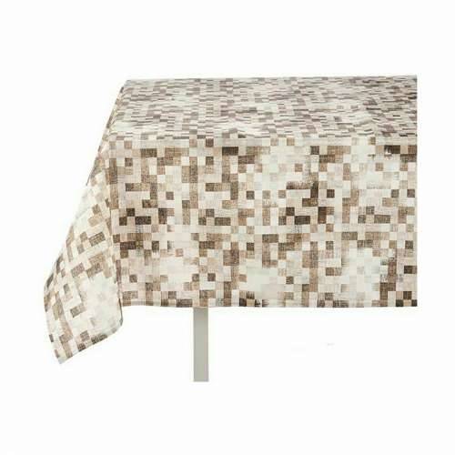 Stolnjak Kinvara CUADROS-B Bež Tanko platno 140 x 180 cm Sredstvo protiv mrlja Kvadrati (6 kom.) Cijena