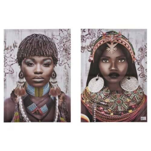 Set od 2 slike Platno Afrikanka 70 x 50 x 1,5 cm (6 kom.) Cijena