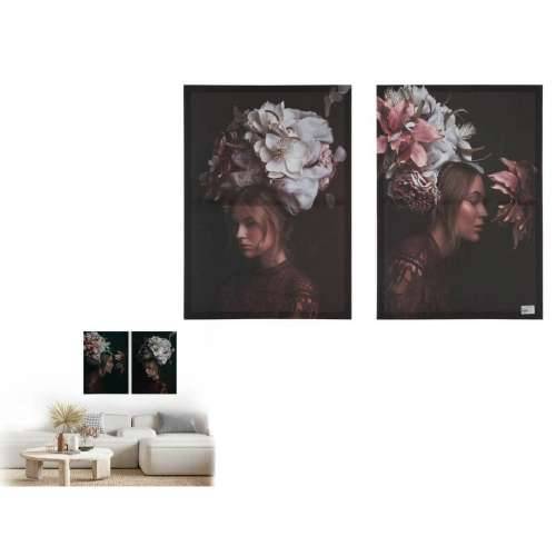 Set od 2 slike Platno Dama Ziedi 70 x 50 x 1,5 cm (6 kom.) Cijena