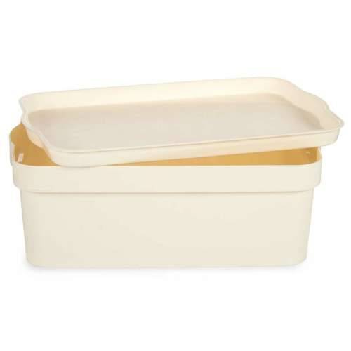 Kutija za Pospremanje s Poklopcem Kipit TP593-4 Krema Plastika 6 L 21,5 x 11 x 31,5 cm (12 kom.) Cijena