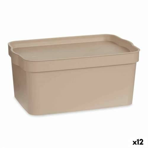 Kutija za Pospremanje s Poklopcem Kipit TP594-3 Bež Plastika 7,5 L 21,5 x 14,5 x 32 cm (12 kom.) Cijena