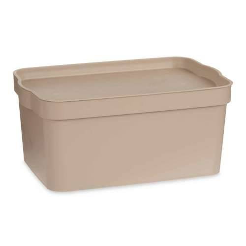 Kutija za Pospremanje s Poklopcem Kipit TP594-3 Bež Plastika 7,5 L 21,5 x 14,5 x 32 cm (12 kom.) Cijena