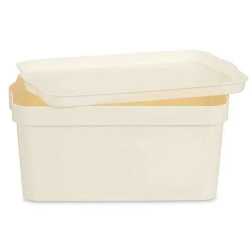 Kutija za Pospremanje s Poklopcem Kipit TP594-4 Krema Plastika 7,5 L 21,5 x 14,5 x 32 cm (12 kom.) Cijena