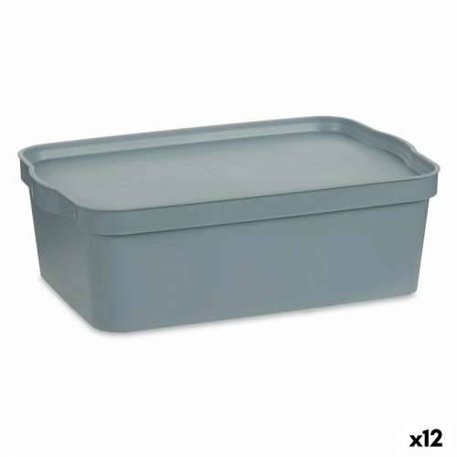 Kutija za Pospremanje s Poklopcem Kipit TP595-2 Siva Plastika 14 L 29,5 x 14,3 x 45 cm (12 kom.) Cijena