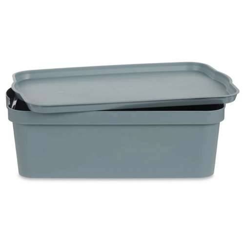 Kutija za Pospremanje s Poklopcem Kipit TP595-2 Siva Plastika 14 L 29,5 x 14,3 x 45 cm (12 kom.) Cijena
