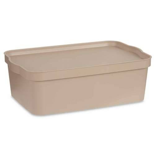 Kutija za Pospremanje s Poklopcem Kipit TP595-3 Bež Plastika 14 L 29,5 x 14,5 x 45 cm (12 kom.) Cijena