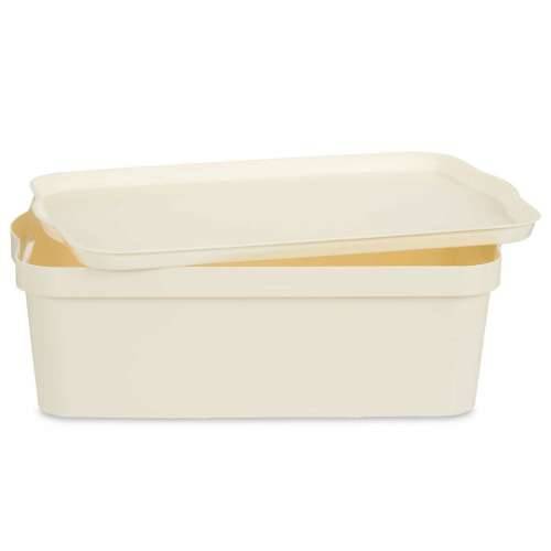 Kutija za Pospremanje s Poklopcem Kipit TP595-4 Krema Plastika 14 L 29,5 x 14,3 x 45 cm (12 kom.) Cijena