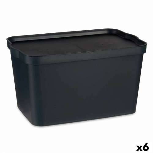 Kutija za Pospremanje s Poklopcem Kipit TP596-1 Antracitna Plastika 24 L 29,3 x 24,5 x 45 cm (6 kom.) Cijena
