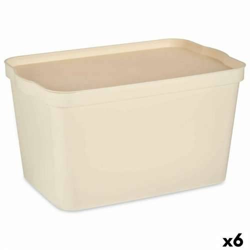 Kutija za Pospremanje s Poklopcem Kipit TP596-3 Krema Plastika 24 L 29,3 x 24,5 x 45 cm (6 kom.) Cijena