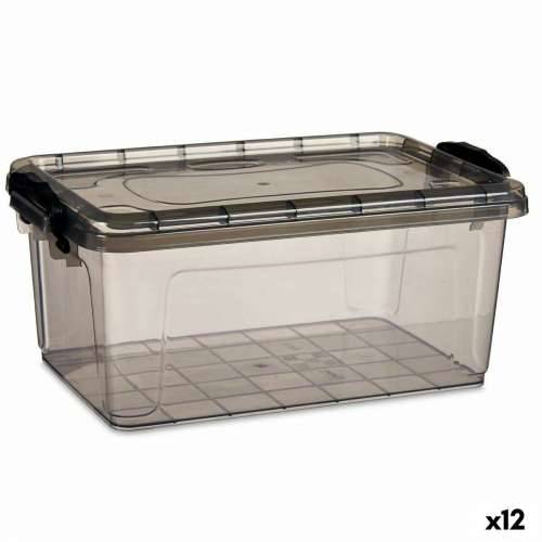 Kutija za Pospremanje s Poklopcem Kipit TP545-2 Antracitna Plastika (12 kom.) Cijena
