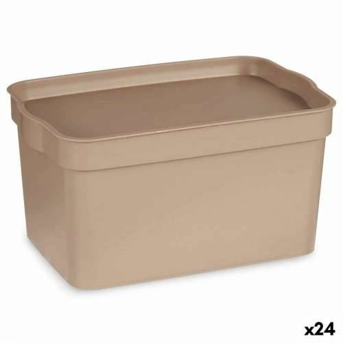 Kutija za Pospremanje s Poklopcem Kipit TP592-3 Bež Plastika 2,3 L 13,5 x 11 x 20 cm (24 kom.) Cijena