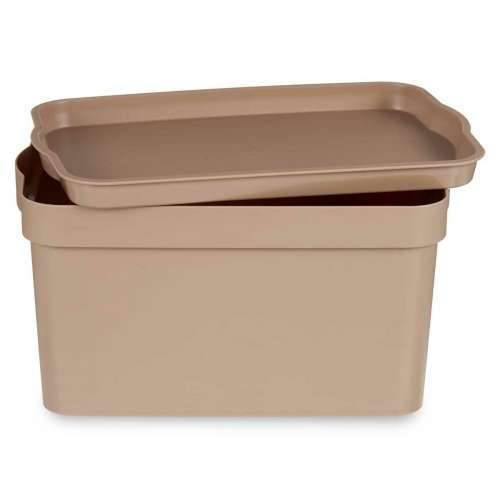 Kutija za Pospremanje s Poklopcem Kipit TP592-3 Bež Plastika 2,3 L 13,5 x 11 x 20 cm (24 kom.) Cijena